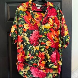 Silk Hawaiian Shirt, Sz M, EUC